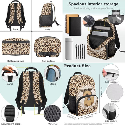 Highland Cow Backpack with Lunch Box Set for Kids Sunflower School Backpack for Girls Boys Back to School Bag Student Travel Backpacks Reusable Utensils Pen Case Water Bottle Bag 5PCS