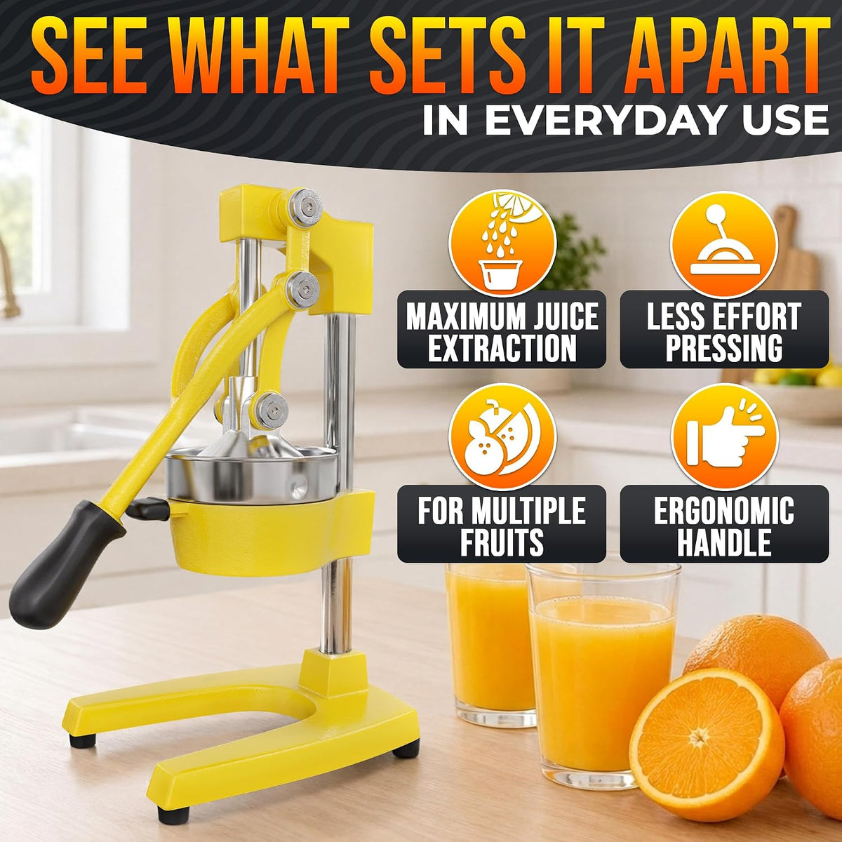 NADOBA Lemon Squeezer and Lime Squeezer, Max Extraction Citrus Hand Juicer