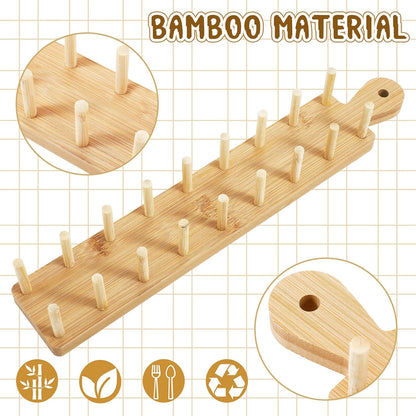 Kigley Wood Taco Holder Set of 4 Bamboo Mini Taco Tray with Tong Stand with Handle Wooden Rack, Each Holds 8 Soft or Hard Shell for Charcuterie Food Kitchen Gifts Accessories Home