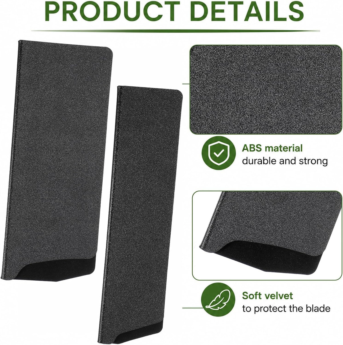 2 PCS Universal Knife Sleeves, Chef Knife Guards with Soft Flock‑lined Inside