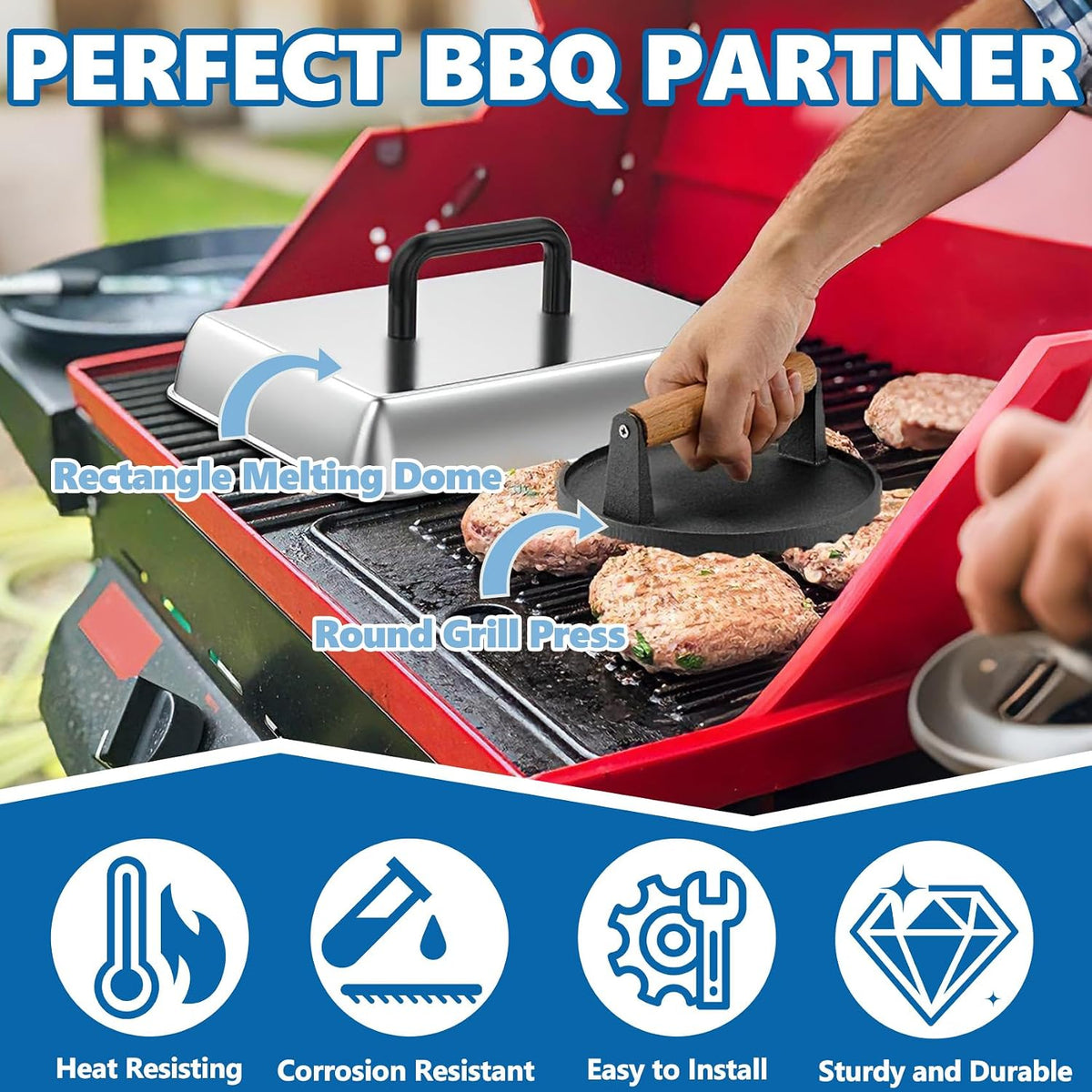 Square Cast Iron Burger Press Smash Griddle Cooking Weight for Blackstone