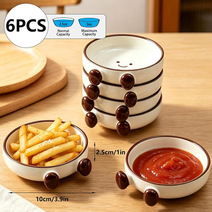 Small Ceramic Dipping Bowls, 5OZ, Blue Ocean, Set of 6