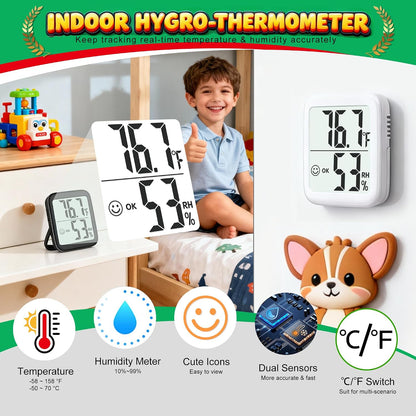 Antonki 2 Pack Room Thermometer Indoor Hygrometer