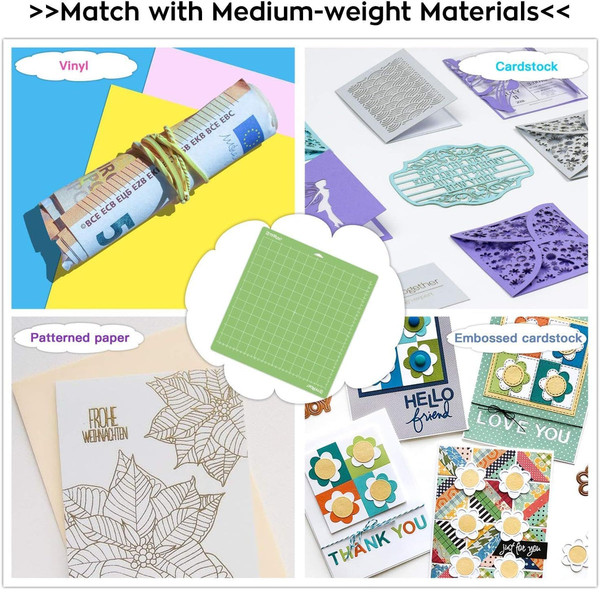 HTVRONT Cutting Mats 12x12, Compatible with Cricut Maker/Explore