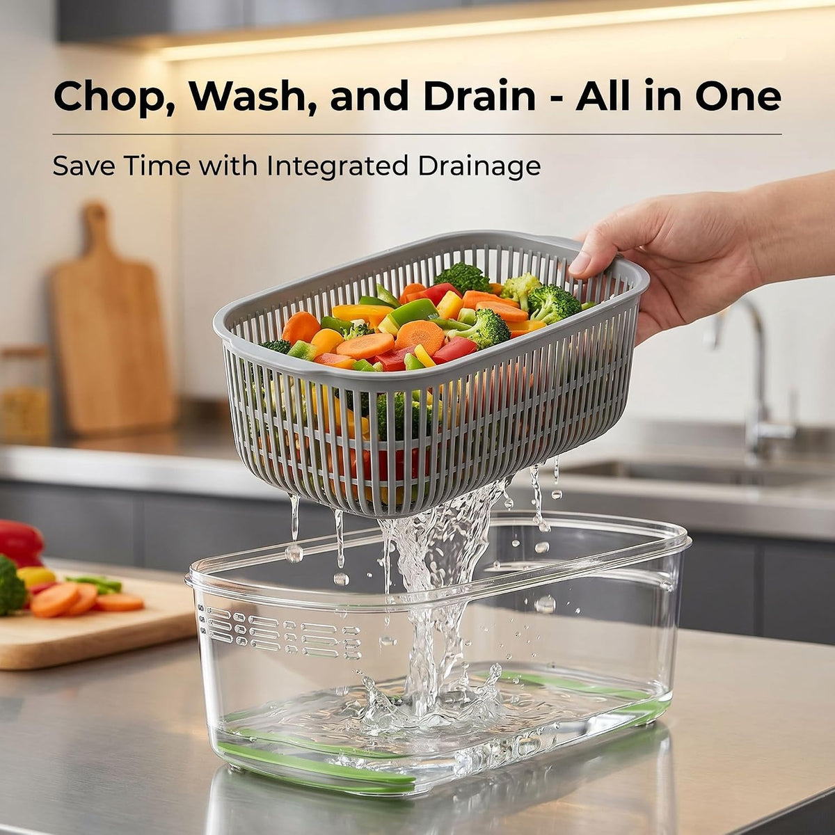 15 in 1 Vegetable Chopper with Container, Onion Chopper Mandoline Slicer