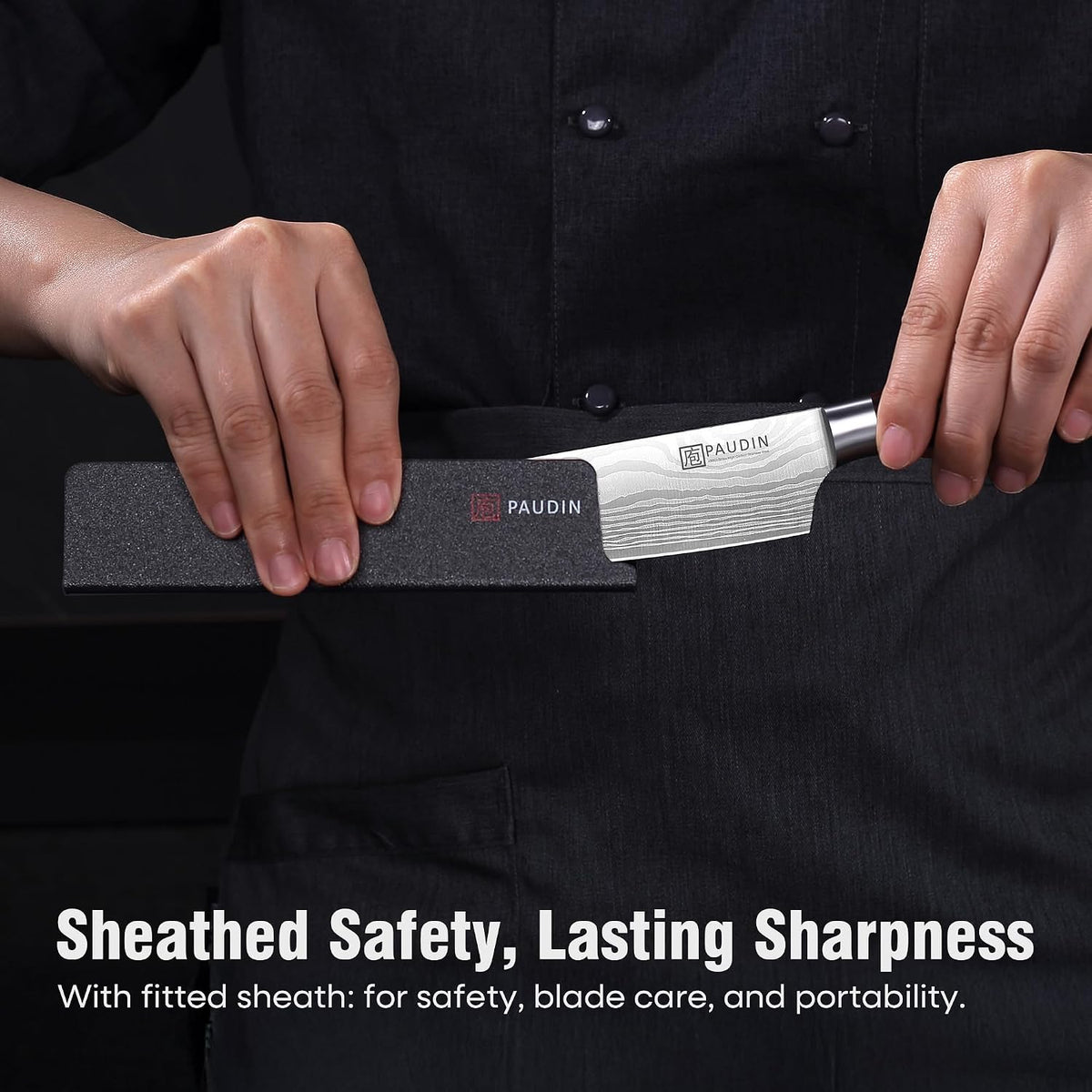 PAUDIN Cheese Knife, 5” Serrated Knife for Block Cheese,Sharp Tomato Knives
