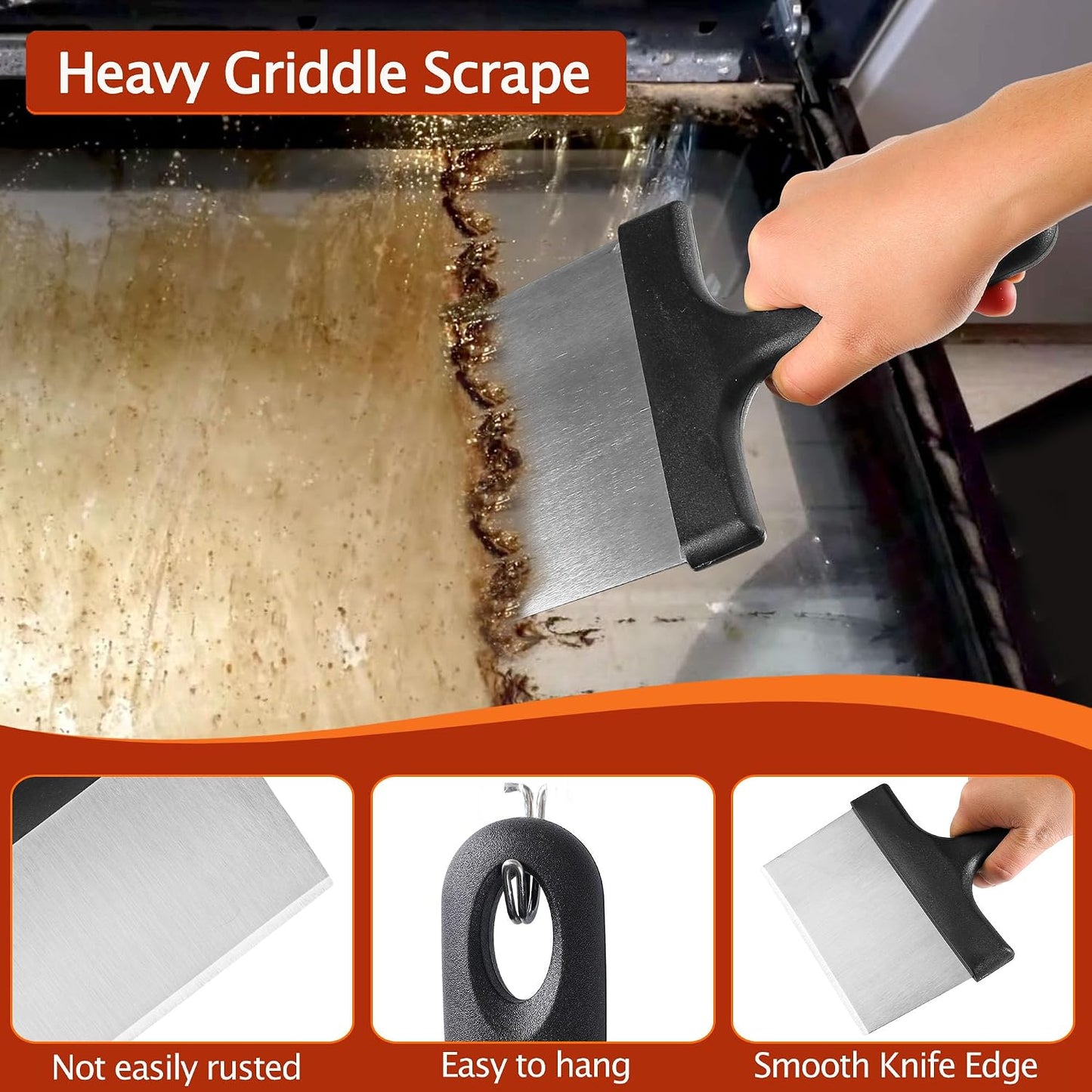 Heavy Duty Griddle Cleaning Brick with Handle, Grill Cleaner for Cleaning Flat top, Pumice Griddle Cleaning Stone Removing Stains for BBQ, Swimming Pool, Sink (5 Pack)
