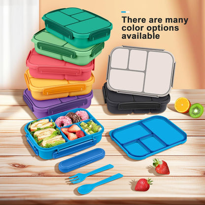 Amathley Lunch Box Kids,Bento Box Adult,Leakproof Lunch Containers for Adults/Kids/Toddler,1200ML-4 Compartments bento Lunch box with Utensil,Microwave & Dishwasher & Freezer Safe (Pink Berry)