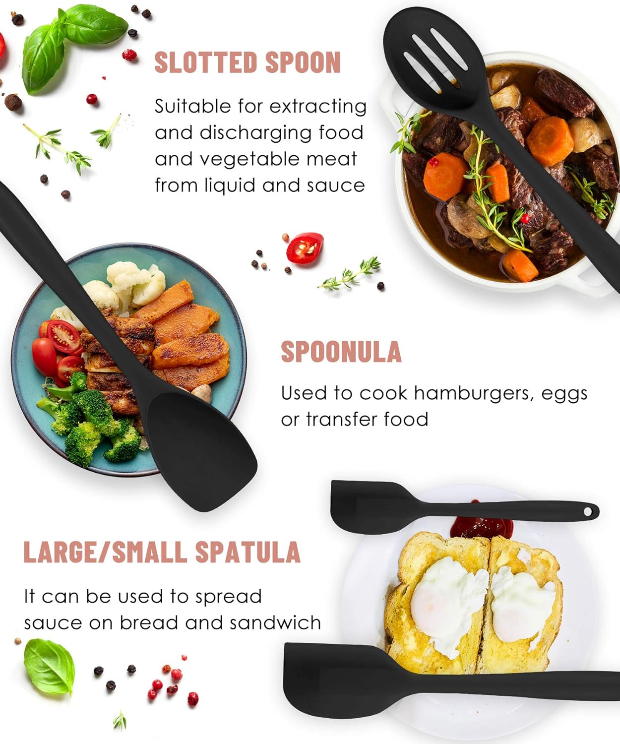 Kitchen Utensils Set-12 Pieces Silicone Cooking Utensils Set (Dishwasher Safe) 392°F Heat Resistant Spatula Set,Kitchen Utensil Set for Nonstick Cookware,Best Kitchen Tools with Holder