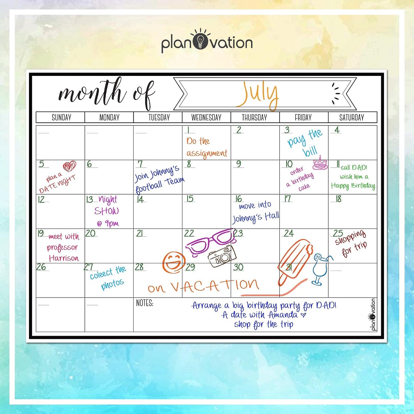 Magnetic Calendar for Refrigerator - Magnetic Dry Erase Calendar for Kids, Teens & Adults, Monthly and Weekly Planner Whiteboard - 12 x 16in (Grey)