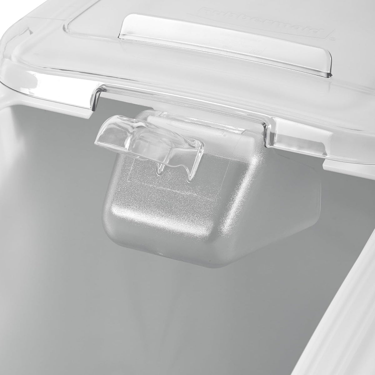 Rubbermaid Commercial Products ProSave Shelf-Storage Ingredient Bin With Scoop, 600-Cup capacity, Plastic, White, Sliding Lid, Container with Wheels for Kitchen/Restaurant Food Organization