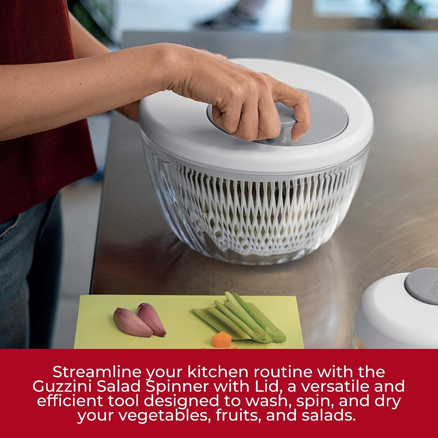 Guzzini Twist & Dry Salad Spinner, Blue 170900134