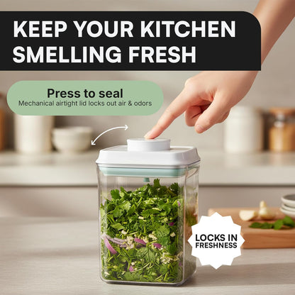 Bop Top Airtight Food Storage Containers with Lid 2 Cups / 16 oz | Kitchen Canister Sets | Air Tight Pantry Container | Pop Top Dry Food Storage Containers for Snacks, Sugar, Flour, Baking, Pasta