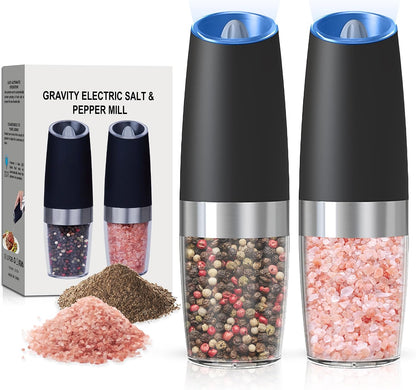 Battery Operated Salt And Pepper Grinder Set 2 Pack (Black)
