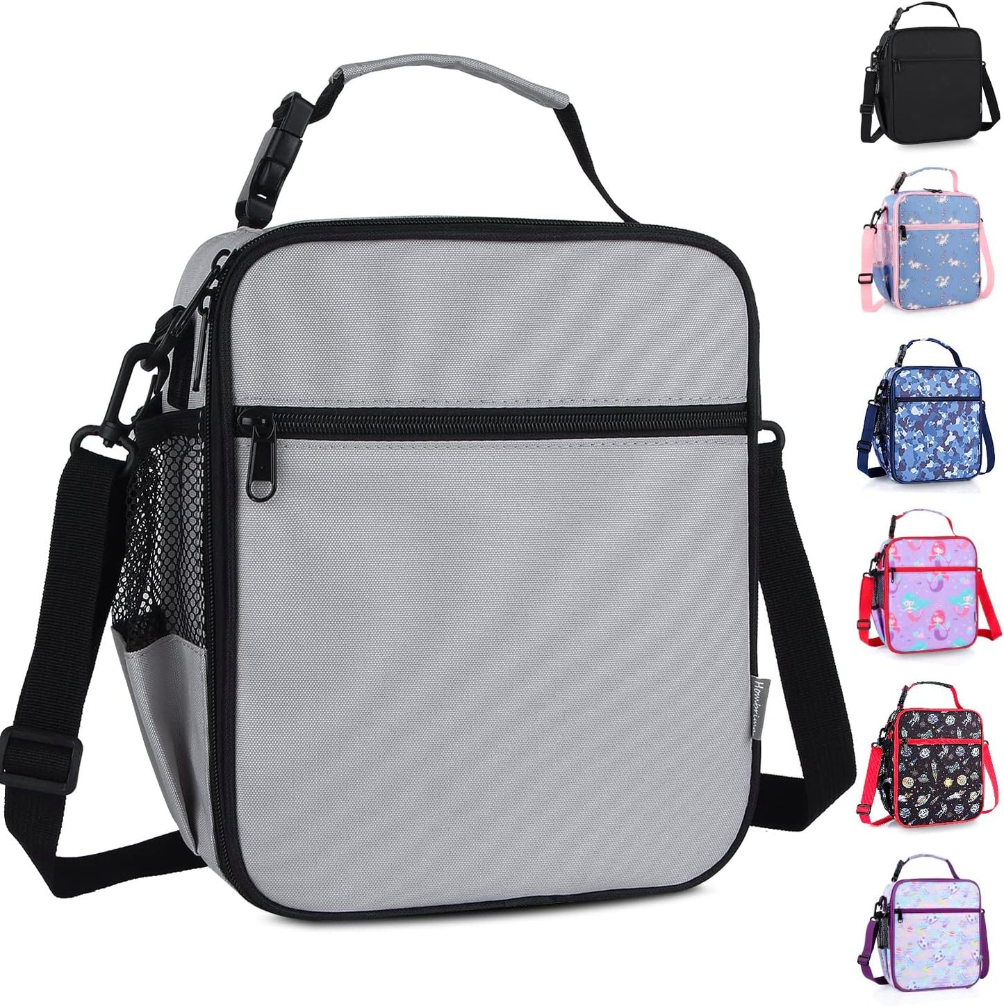 Kids Insulated Lunch Box Bag, Thermal Picnic Cool Bags with Adjustable Strap for Adults Children Women Men Boys Girls School Work (CAM-Blue)