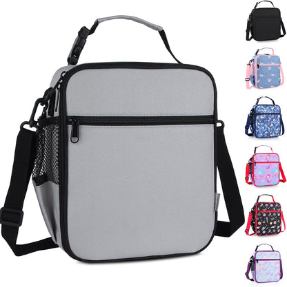 Kids Insulated Lunch Box Bag, Thermal Picnic Cool Bags with Adjustable Strap for Adults Children Women Men Boys Girls School Work (CAM-Blue)
