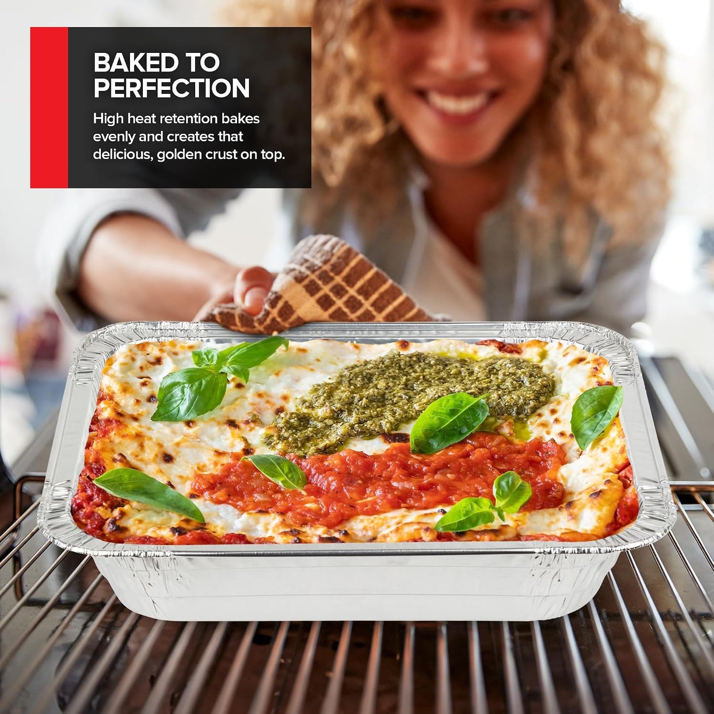 Stock Your Home 9x13 Aluminum Trays with Lids (10 Pack) – Disposable Half Size Deep Pans for Cooking, Storage, BBQ, Grilling, Catering