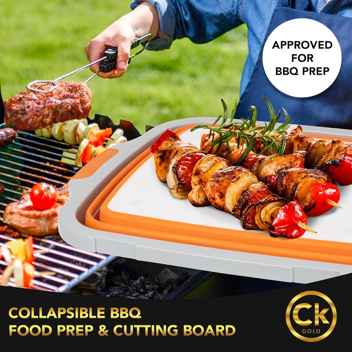 XL Prep Tubs & BBQ Blanket Gift Bundle : 1 XXL Prep Tub + 1 Meat Resting Bag | Ultimate BBQ Gift for Pitmasters, Brisket, Ribs, Turkey, Pulled Pork & Outdoor Cooking (Orange)