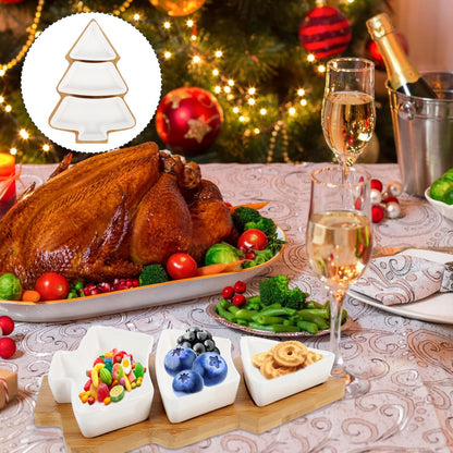 Operitacx Ceramics Serving Tray Christmas Tree Fruit Tray, Veggie Tray Fruit Platter for and Vegetable Snacks Dips