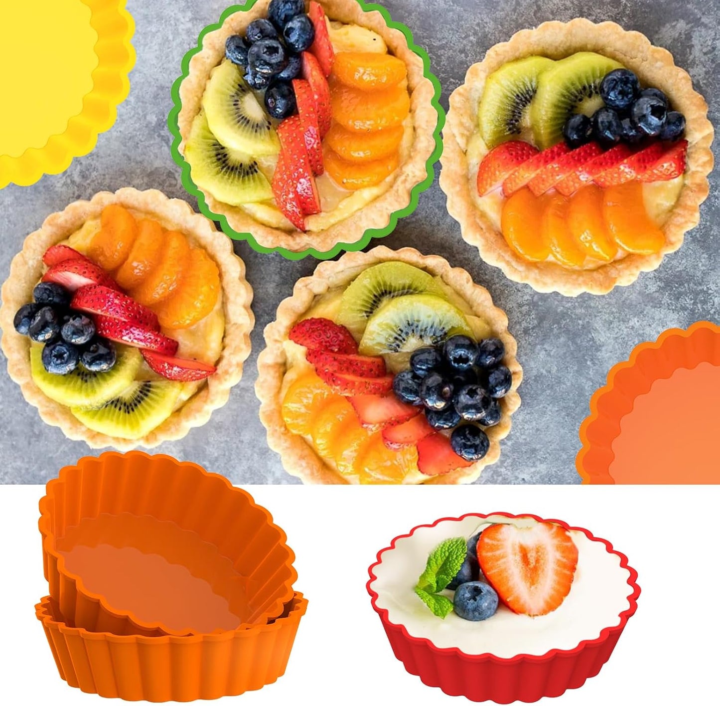 Webake Jumbo Silicone Muffin Cups, 3.5 Inch Jumbo Silicone Baking Cups Reusable Cupcake Liners Nonstick Large Cake Cups Set Stand Alone Cupcake Holder, 12 Pack Auto Cup Holder Liner