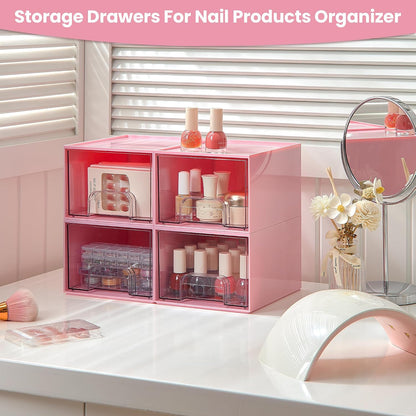 Vtopmart 10 Pack Small Clear Stackable Storage Drawers, Acrylic Bathroom Makeup Organizer, Plastic Storage Bins For Vanity, Undersink, Kitchen Cabinets, Pantry, Home Organization