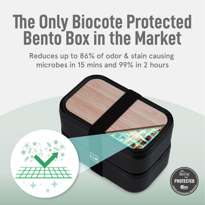 Double Premium Bento Box Adult, 67 fl oz BPA-Free - Cream Stackable Lunch Box with Leak-Proof Lids & Dividers, Perfect for Meal Prep, Lunches & Portion Control