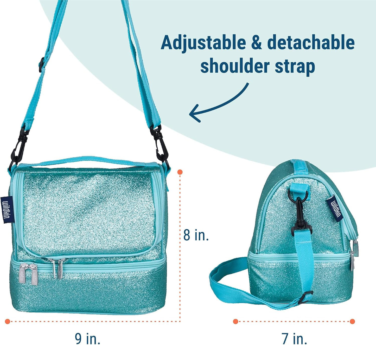 Wildkin Kids Two Compartment Insulated Lunch Bag – Keeps Food Hot or Cold, Easy-Clean Lining, Leak-Resistant & BPA-Free – Boys & Girls, Ideal for School, Travel & Daycare – Jurassic Dinosaurs