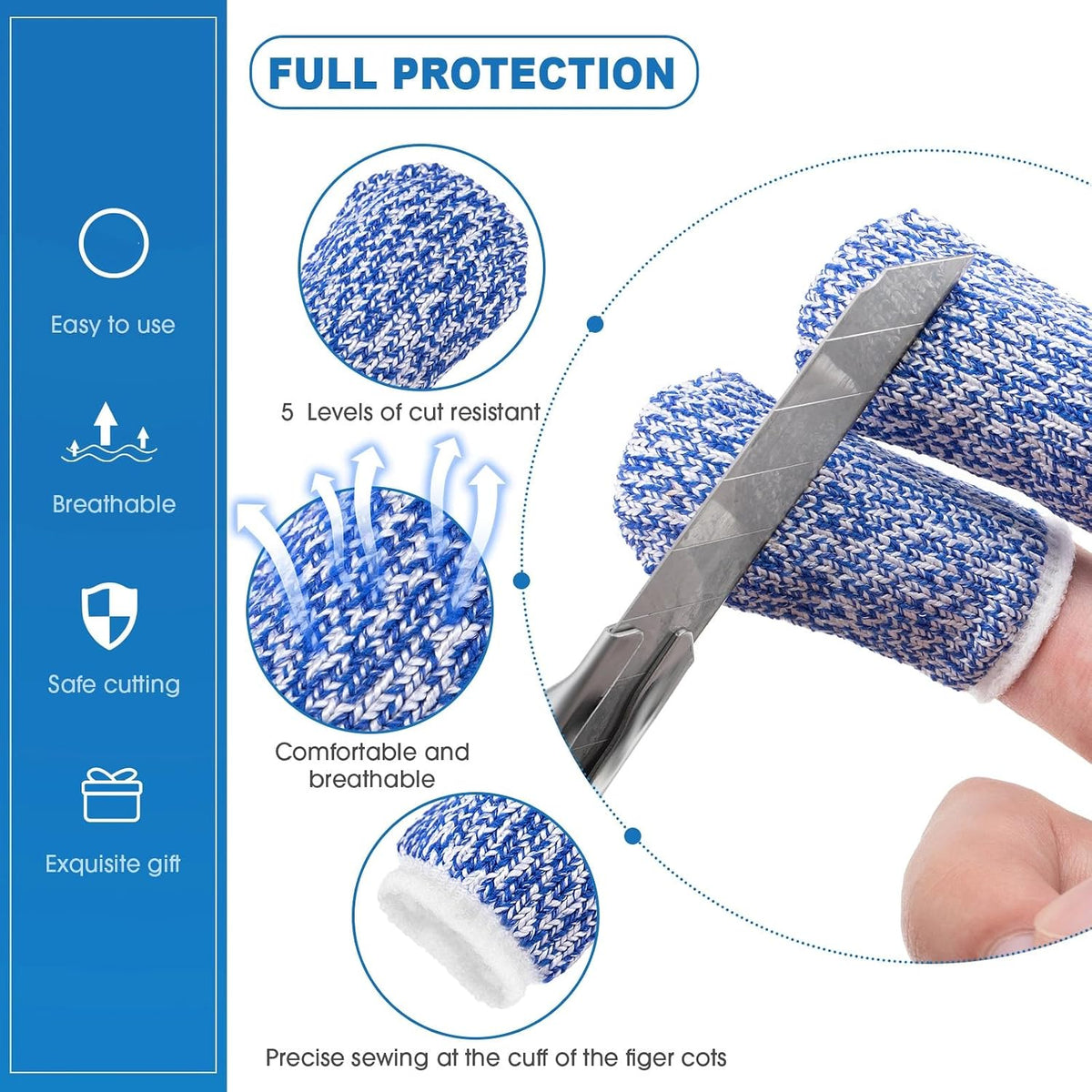10 Pcs Finger Guards Cutting Protector Stainless Steel Kitchen Set