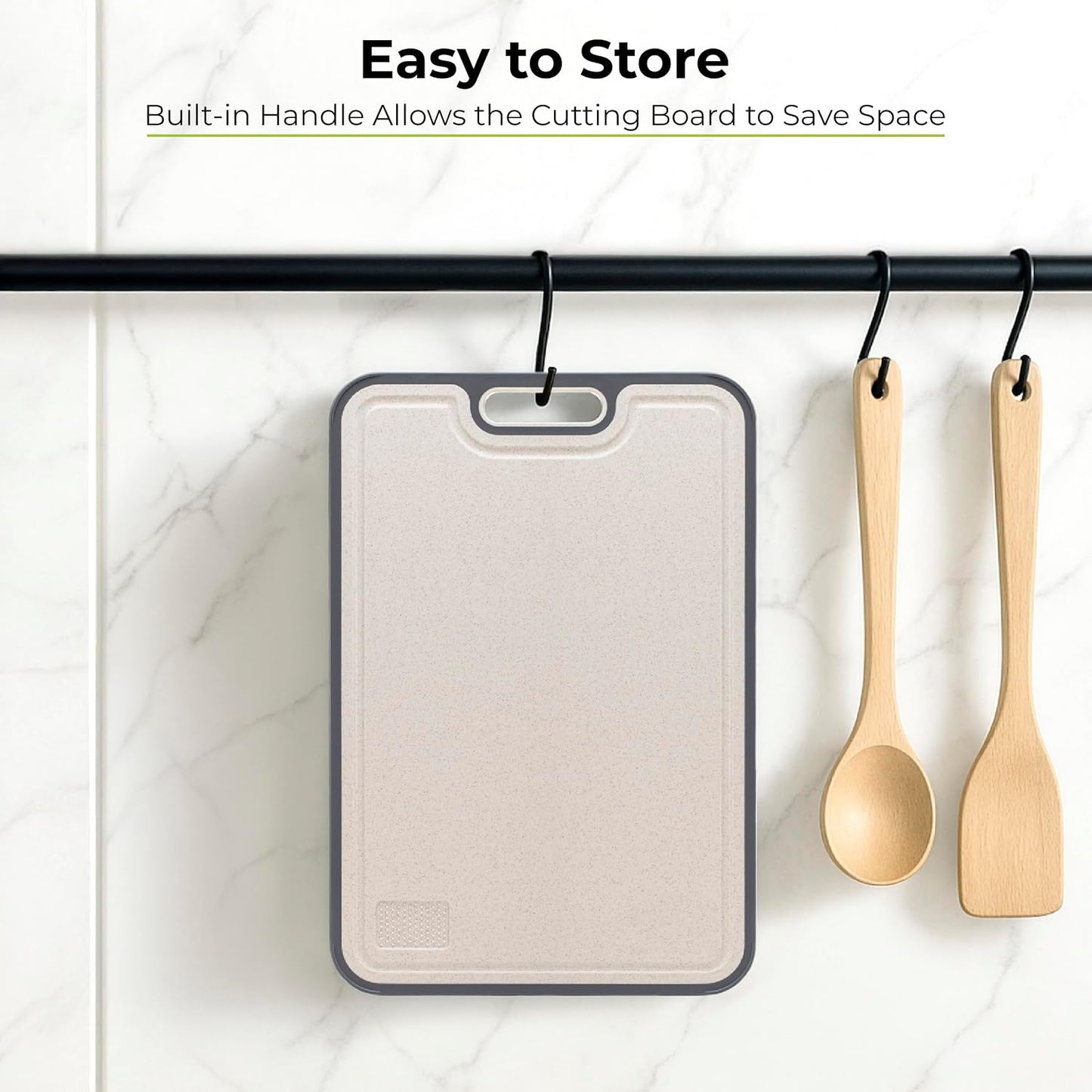 Freshware Titanium Cutting Board for Kitchen, Set of 2, Double Sided Cutting Boards, Pure Titanium/PP, Chopping Board with Juice Grooves, Dishwasher Safe, Medium 12.1" by 8.3" and Large 16.2" by 11"