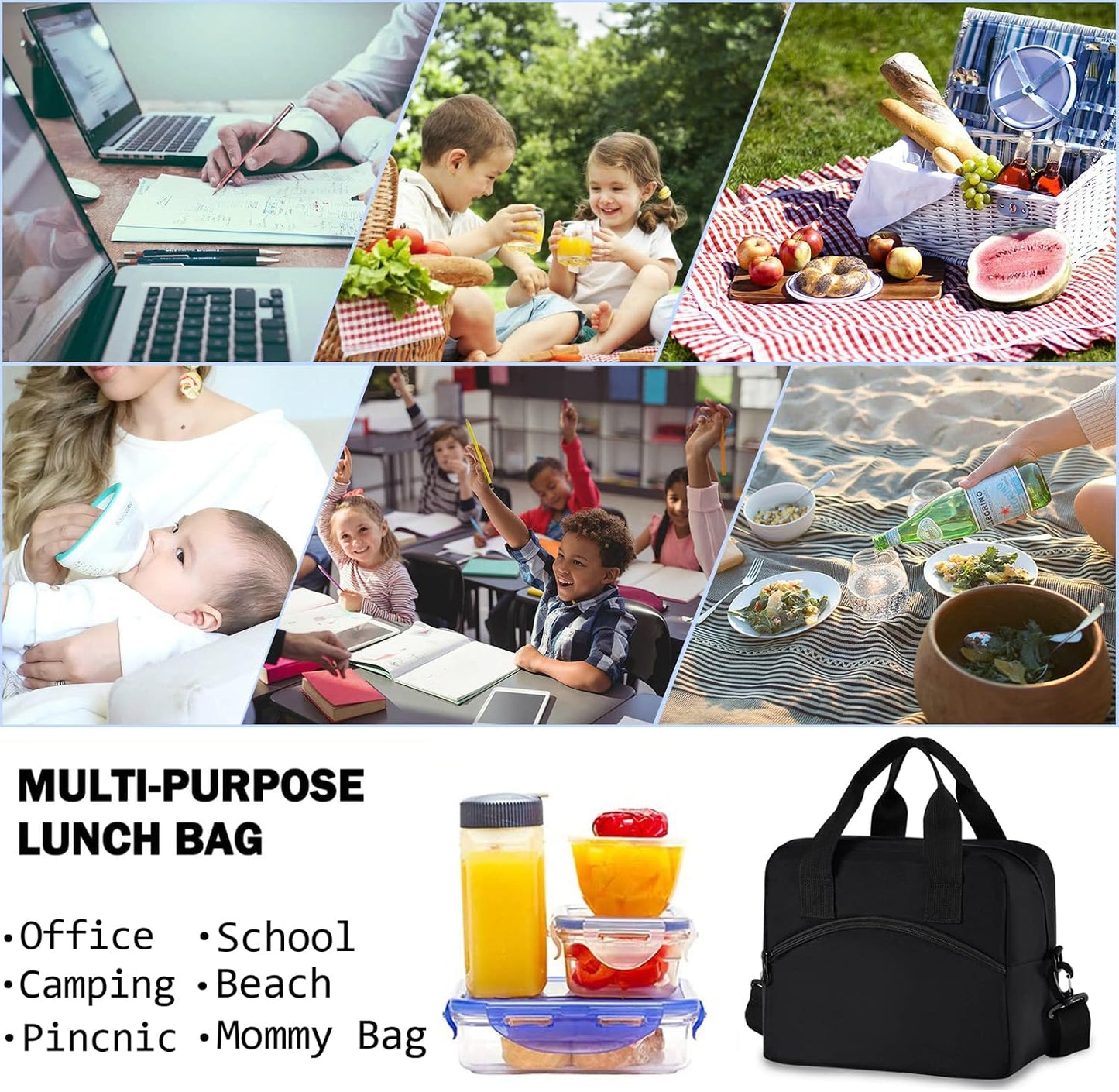 Colorful Leopard Insulated Lunch Bag Rainbow Animals Skin Print Reusable Cooler Lunch Tote Box with Shoulder Strap for Work Picnic School Beach