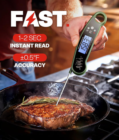 Meat Thermometer Digital, 1-2 Sec Instant Read, Grilling, Cooking, Food