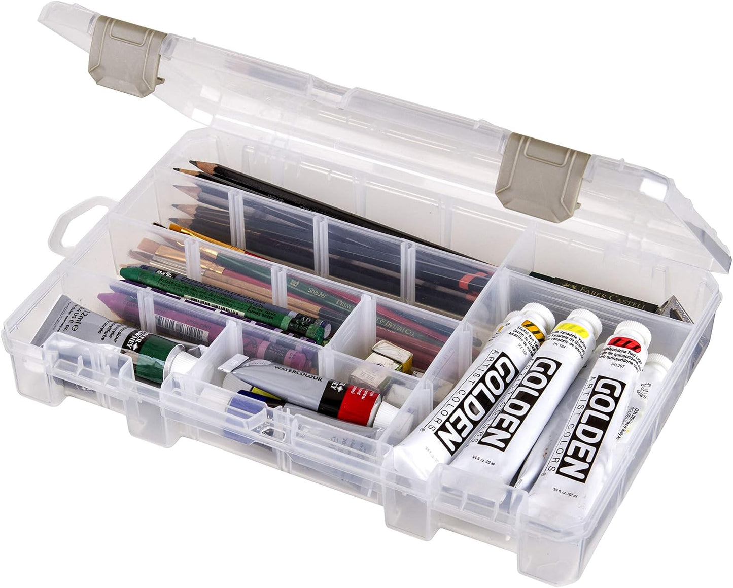 ArtBin Large Solutions Box Clear Art & Craft Organizer with Dividers - Plastic Storage Case for Convenient and Versatile Storage - Ideal for Various Craft Supplies