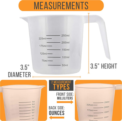 U.S. Kitchen Supply Plastic Measuring Cups with Handles - 16 oz (500 ml)