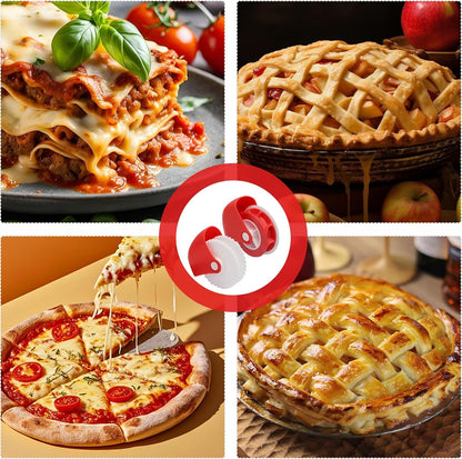 2-Pack Pastry Wheel Cutter Set, Pie Crust Crimper for Dough Cutting
