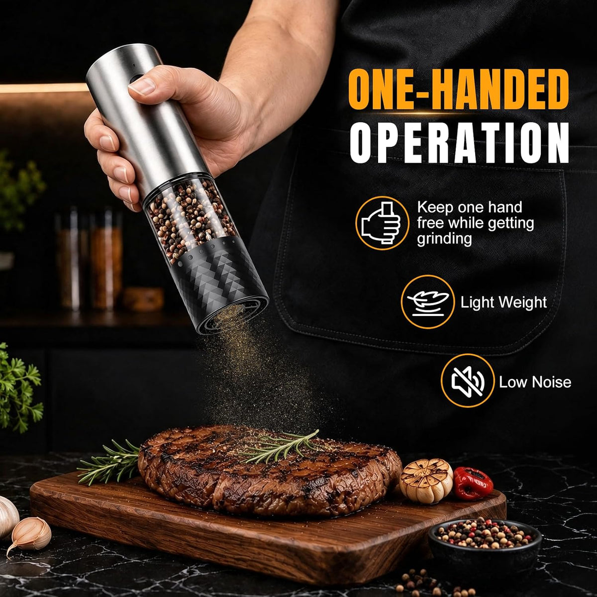 Rechargeable Electric Salt and Pepper Grinder Set 2 Pack, Kitchen Gadgets