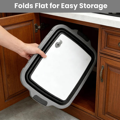 16L Collapsible BBQ Prep Tub Set with Lid, Tray, Tongs & Brush | Prep, Marinate, Carry, Grill & Serve Food in One Organized BBQ System