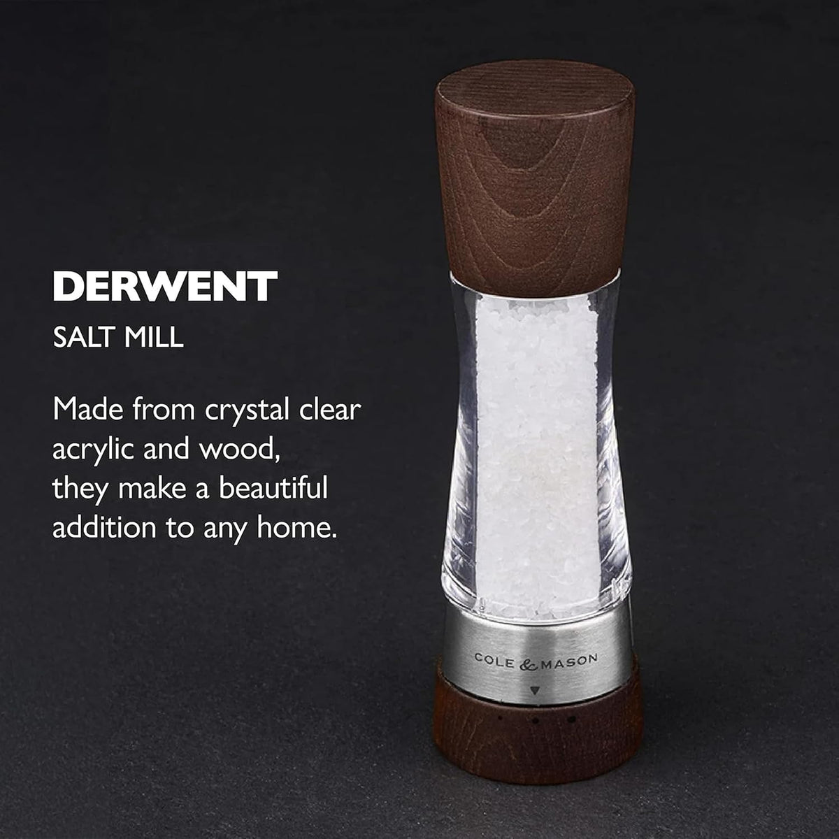 Cole & Mason Derwent Grinder, 7.5" Pepper Mill, Stainless Steel