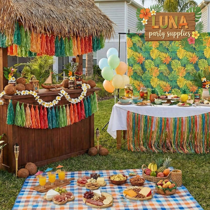 Ziliny 6 Set Hawaiian Palm Leaf Mini Charcuterie Board Gift