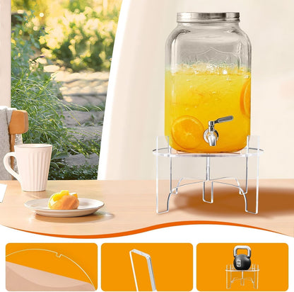 Drink Dispenser Stand Acrylic Fit Max 7.87 Inch Diameter of Water Dispenser, Glass Jar, For Home, Party, and Catering Beverage