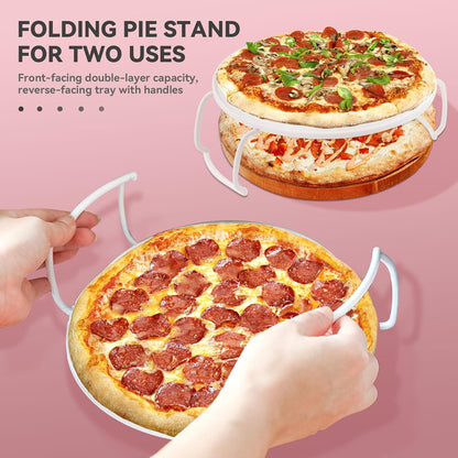 2-Piece Round Pie Carrier Set – 11”x7” Insulated Casserole Carrier with Lid & Handle, Reusable Cooler Thermal Bag for Potluck, Picnic