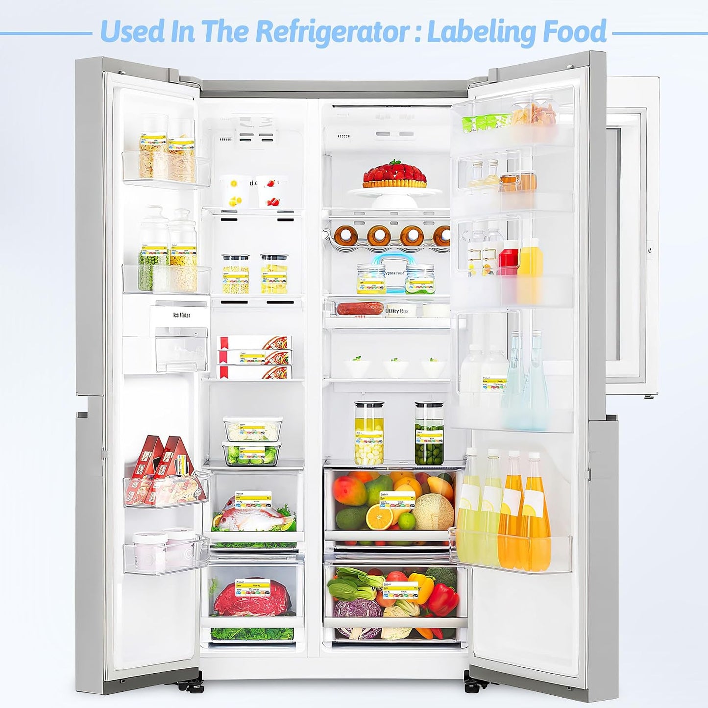 500 Pcs 1 inch X 2 inch Restaurant Quality Shelf Life Food Rotation Labels, Self-Adhesive Removable for Reusable Containers, Food Safety Date Sticker, Leftover Labels (1 * 2in-500pc-Yellow6)