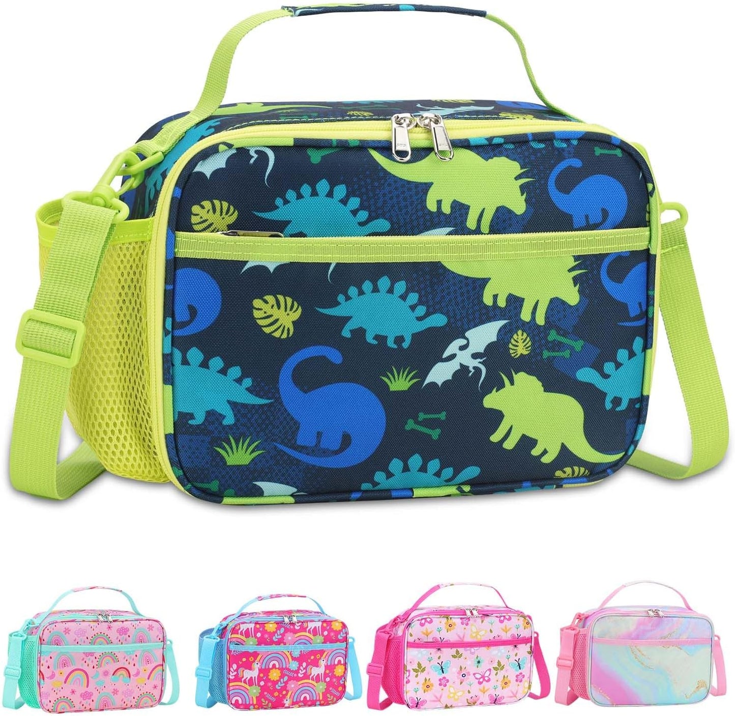 RHCPFOVR Kids Initial Lunch Bag - Insulated Lunch Box for Boys Girls,Washable Lunch Bag and Reusable Toddler Leak-proof Lunchbox for School and Daycare - Colors B