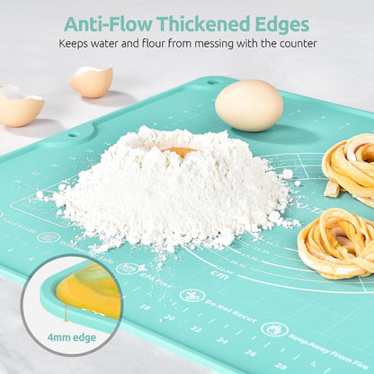 U-Taste Silicone Pastry Mat, Dough Rolling Baking Sheet, 28x20"/Transparent