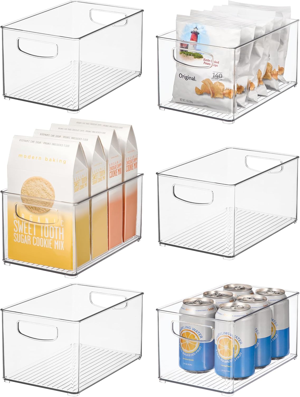 iDesign Stackable Clear Plastic Bin, 2-Pack | Kitchen Organizers and Storage, For Fridge and Pantry