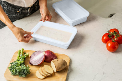 (2 Pack) Large Silicone Freezer Containers For Soup, Pasta Sauce, Leftovers, Broth & More - 6 Cup Reusable BPA Free Non Plastic Food Storage Freezing Ice Trays With Lids & Measurement Lines