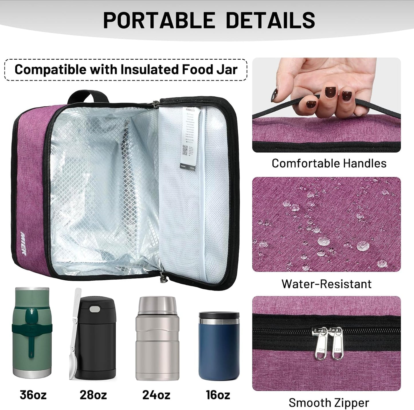 MIER Small Lunch Bag for Kids & Adults Compact Insulated Lunch Box Portable Thermal Mini Cooler for Work School Travel, Bluesteel