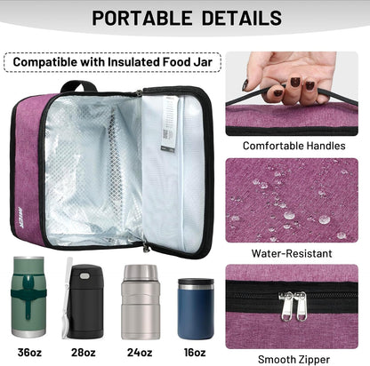 MIER Small Lunch Bag for Kids & Adults Compact Insulated Lunch Box Portable Thermal Mini Cooler for Work School Travel, Bluesteel