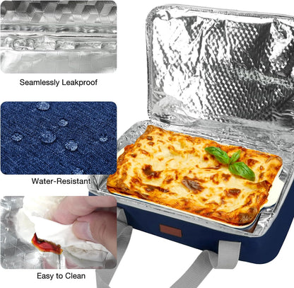 Expandable Casserole Carrier Bag - Double Decker Food Bag, Insulated Casserole Carrier for Hot or Cold Food, Lasagna Holder Tote for Picnics,Beaches,Traveling or Gifts