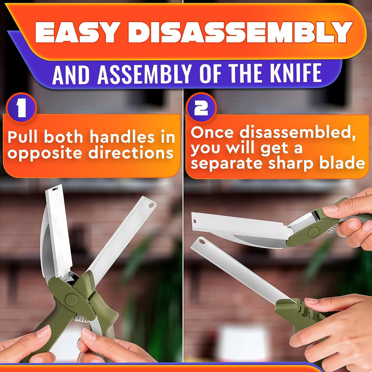 2 in 1 Kitchen Scissors for Food with Knife Sharpener (Grey)