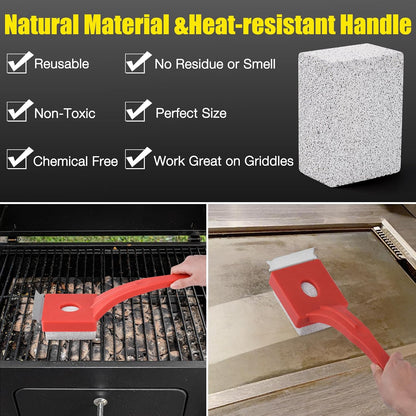 Grill Brush Bristle-Free – Steam Cleaning – Includes 2 Extra Brush Head – Heavy-Duty Barbecue Scraper